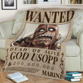 Usopp Bounty Wanted Poster Fleece Throw Blanket