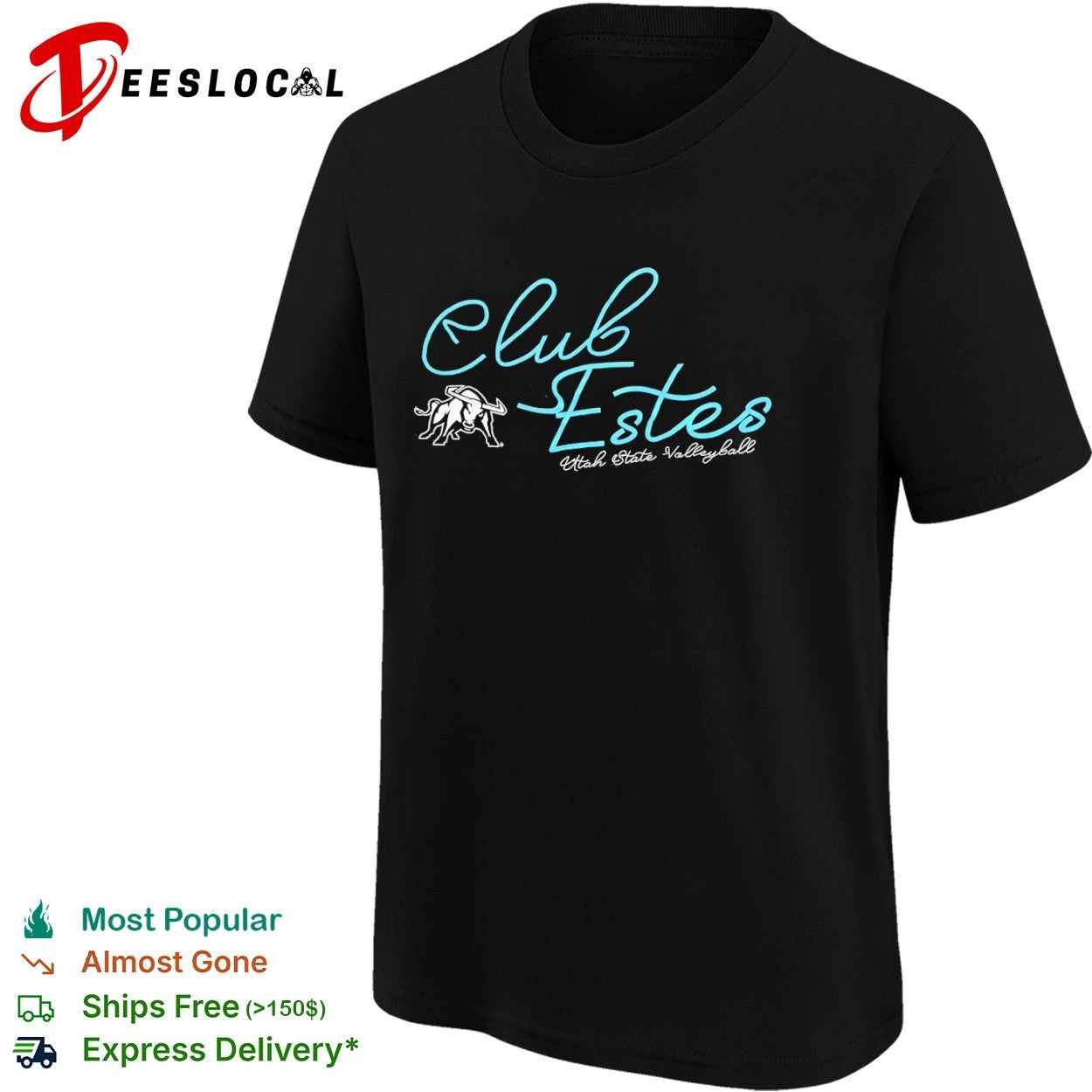 Utah State Volleyball club Estes bull logo shirt