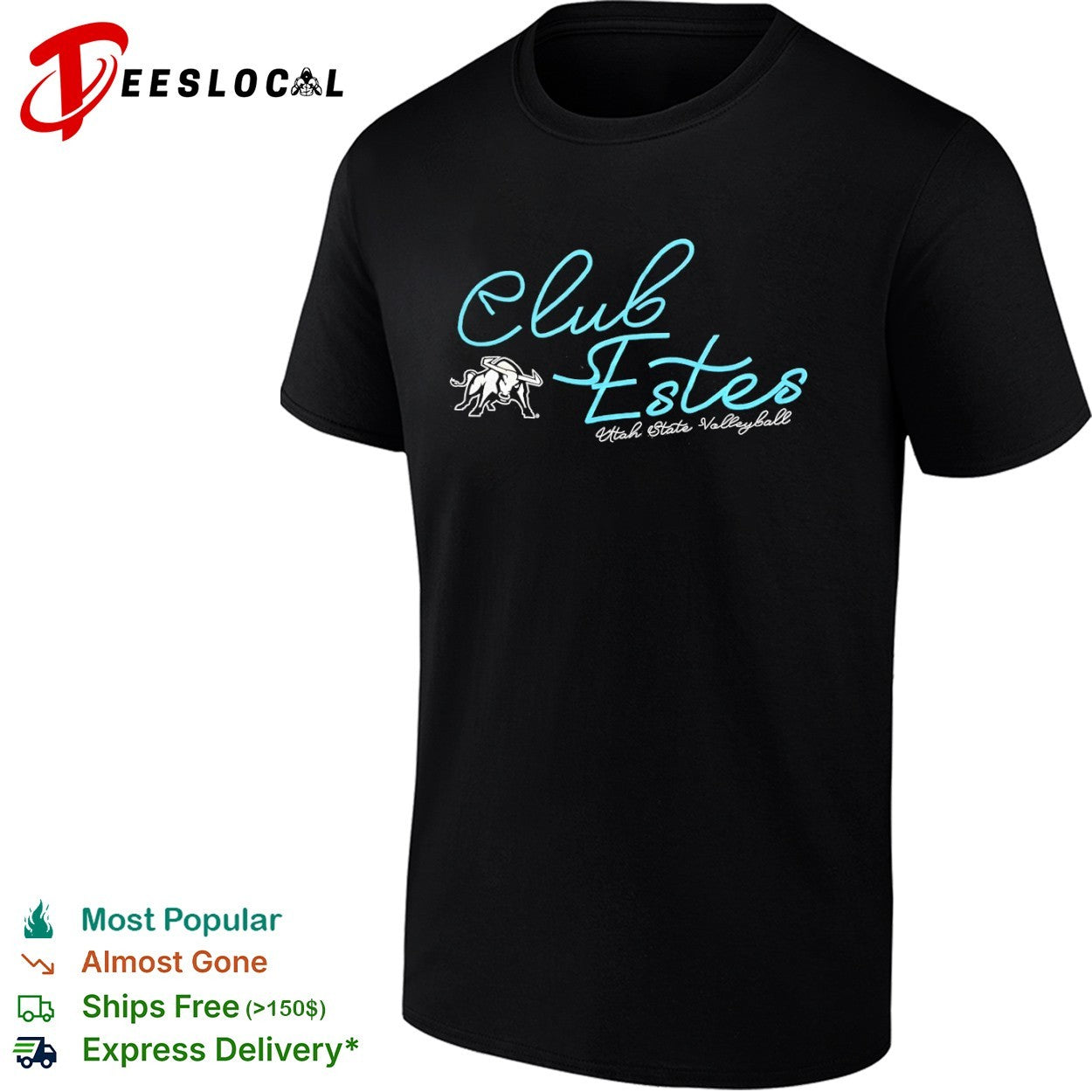 Utah State Volleyball club Estes bull logo shirt