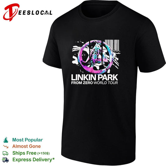 Linkin Park From Zero world tour paint splatter peace sign logo graphic shirt