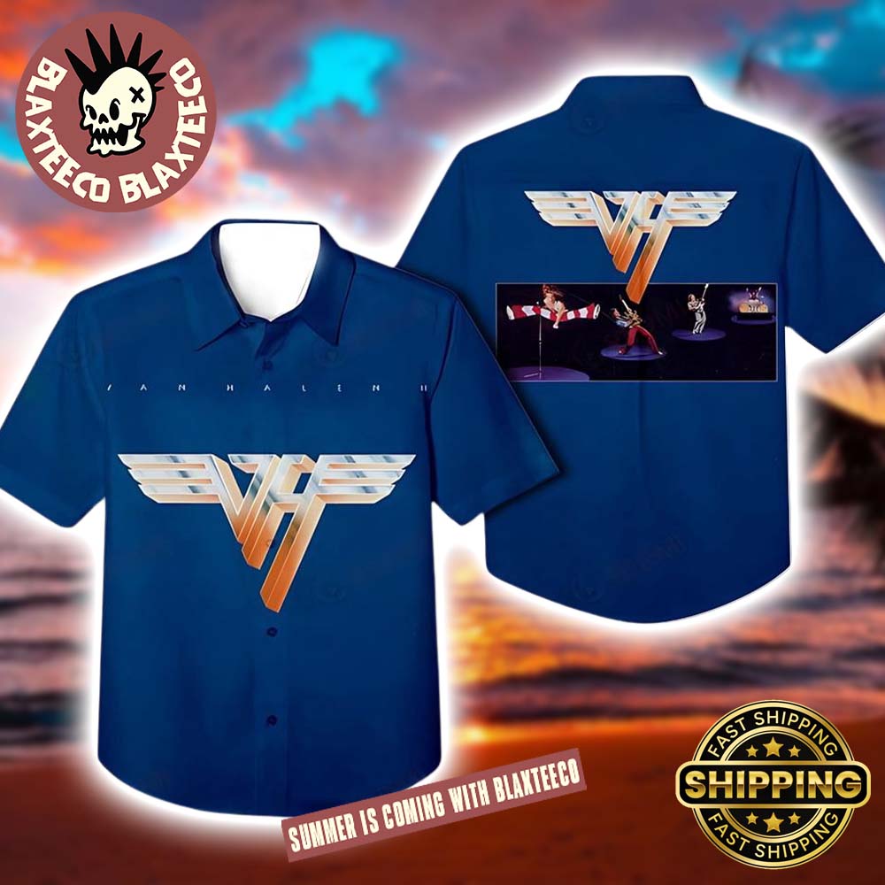 Van Halen Retro Logo Van Halen II Blue Hawaiian Shirt 2025 For Fans