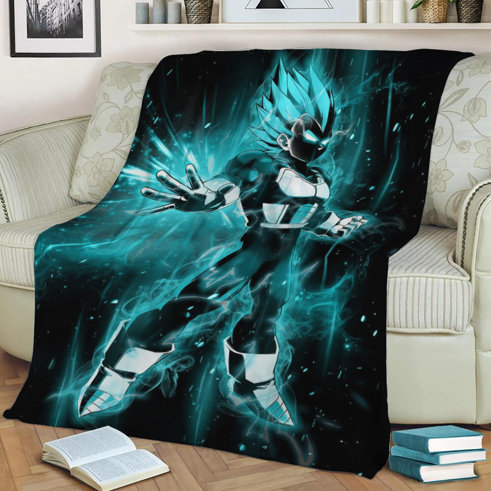 Vegeta Dragonball Glow Fleece Throw Blanket