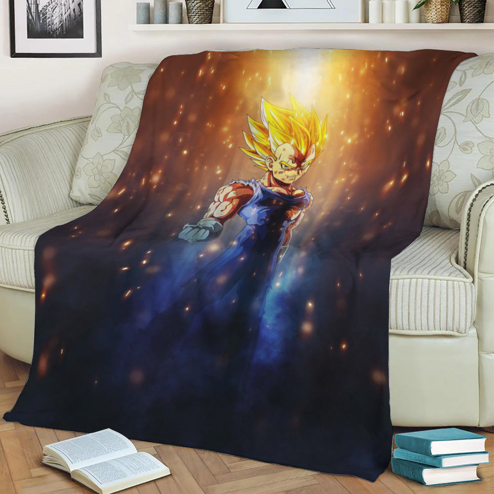 Vegeta Son Goku Fleece Throw Blanket