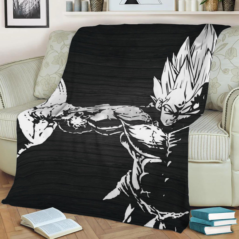 Vegeta Squat Gym Inspiring Fleece Throw Blanket