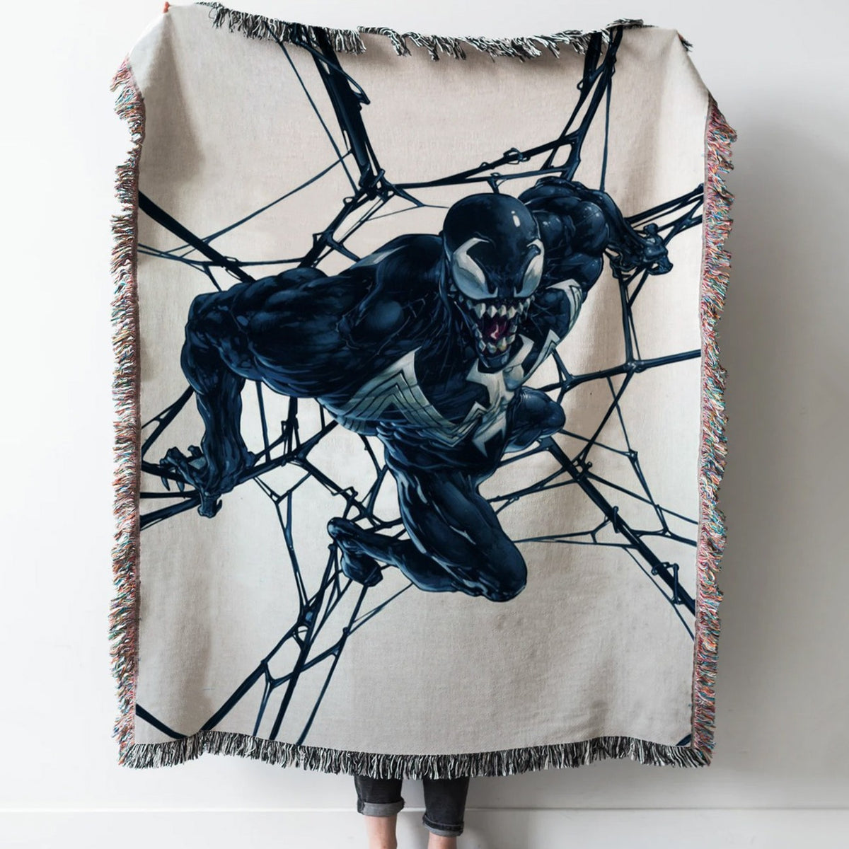 Venom Woven Tapestry Throw Blanket with Fringe