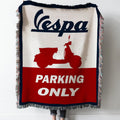 Vespa Woven Tapestry Throw Blanket with Fringe