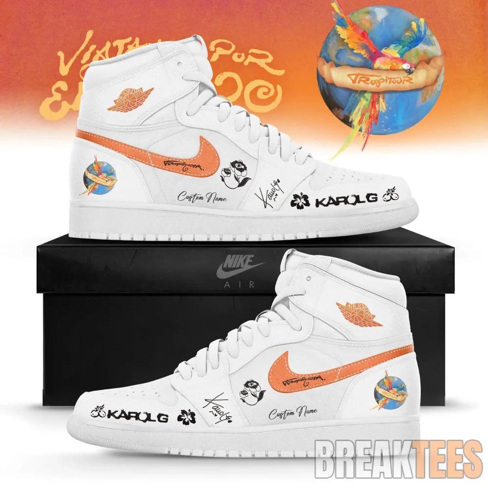 Viajando Por El Mundo Tropitour 2026 Limited Edition Air Jordan 1 White Custom Shoes