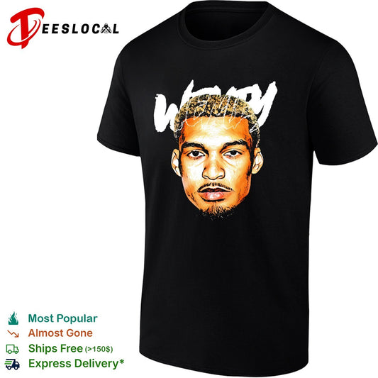 Victor Wenby basketball player portrait big head bold art shirt