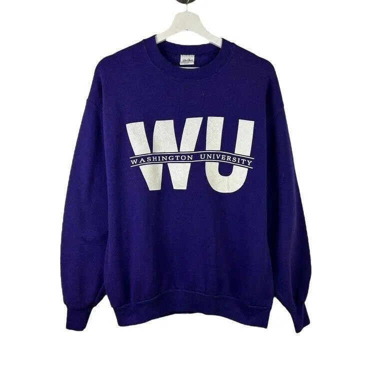 Vintage 90s Washington Huskies NCAA Spellout Sz Large Purple T-Shirts