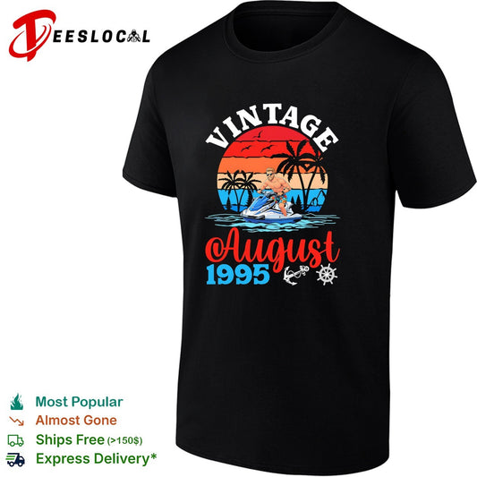 Vintage August 1995 Jet Ski Watercraft Tropical Sunset Ocean Beach Summer shirt