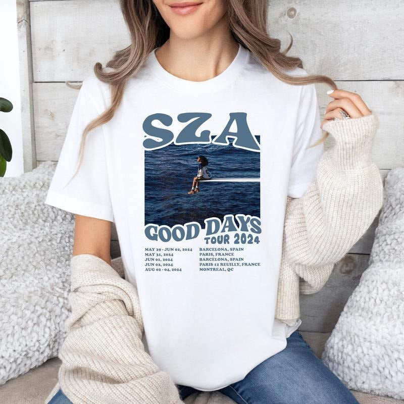 Vintage Sza Good Days Tour Sza 90s Shirt Sza New Bootleg 90s Sos Sza Her Hip Hop Lover Short Sleeve Shirt T-Shirts