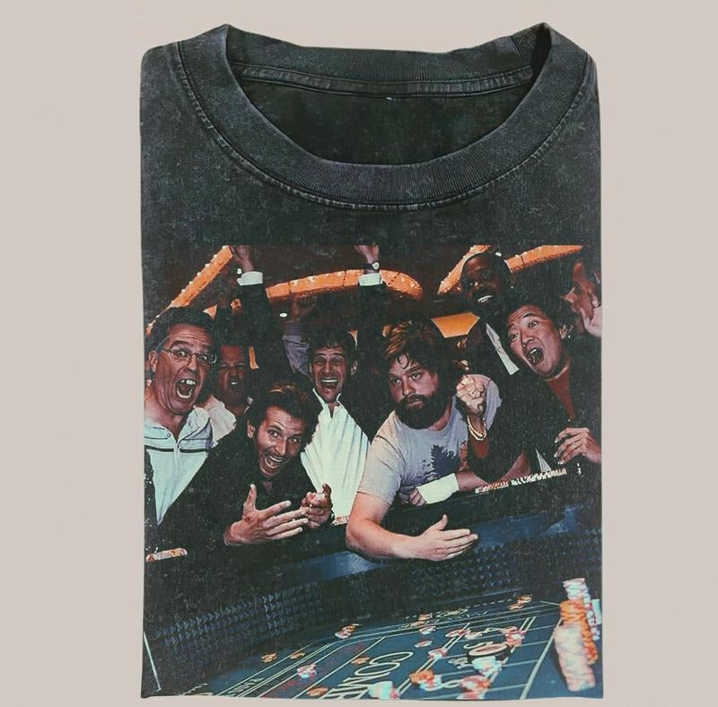 Vintage Hangover Playing Poker Funny Hangover Movie Boyfriend Menswear Top Streetwear Top Menswear T-Shirts