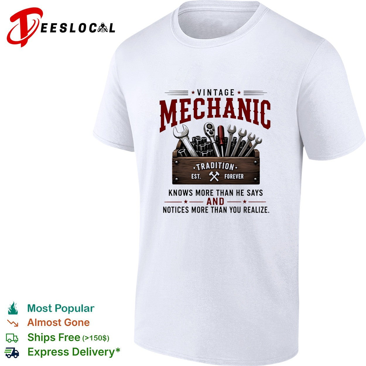 Vintage mechanic knows more than he says and notices more than you realize shirt