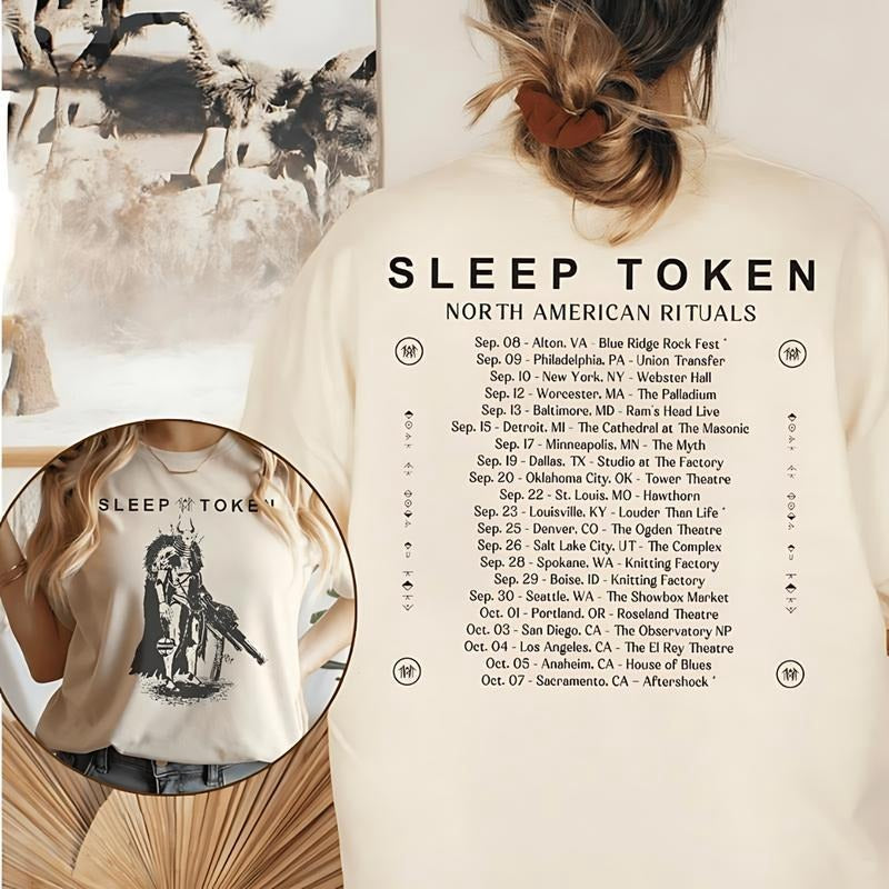 Vintage Rock Band T Shirt Sleep Token Music Tour Concert Shirt 2 Sides Sleep Token Reaper Angel Shirt T-Shirts