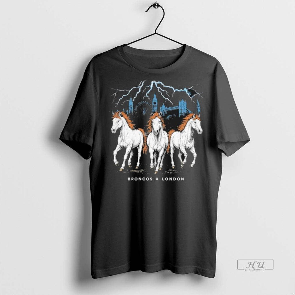 Viral Broncos X London Game Three Horse Power Tee Shirt Sweater