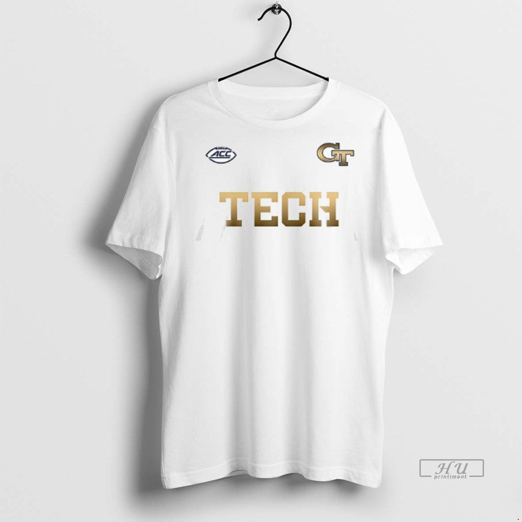 Viral Georgia Tech Yellow Jackets Golden Logo Double Sided Tee Shirt Sweater
