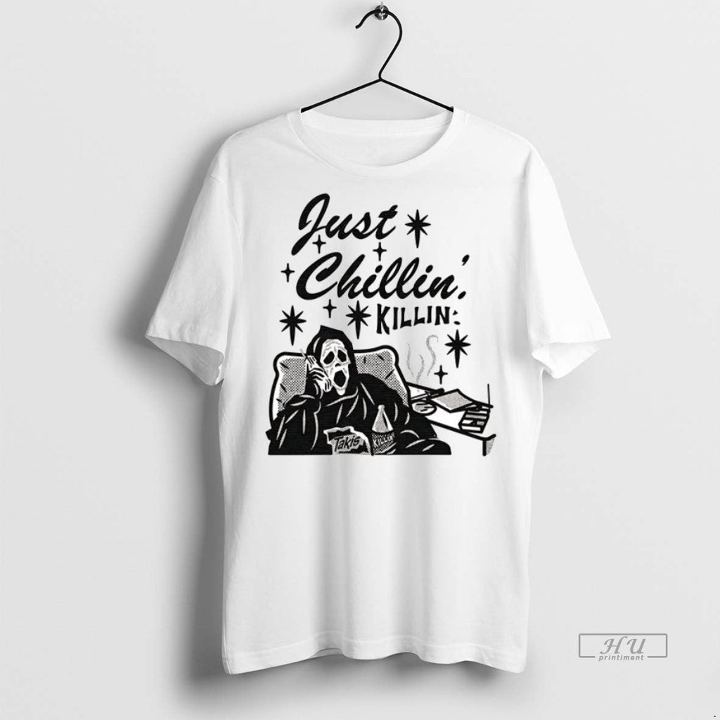 Viral Ghostface Just Chillin Killin Ceramic Ceramic And Classic Dad Cap Tee Shirt Sweater