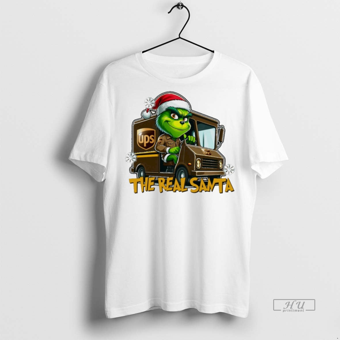 Viral Grinch The Real Santa Ups White Tee Shirt Sweater