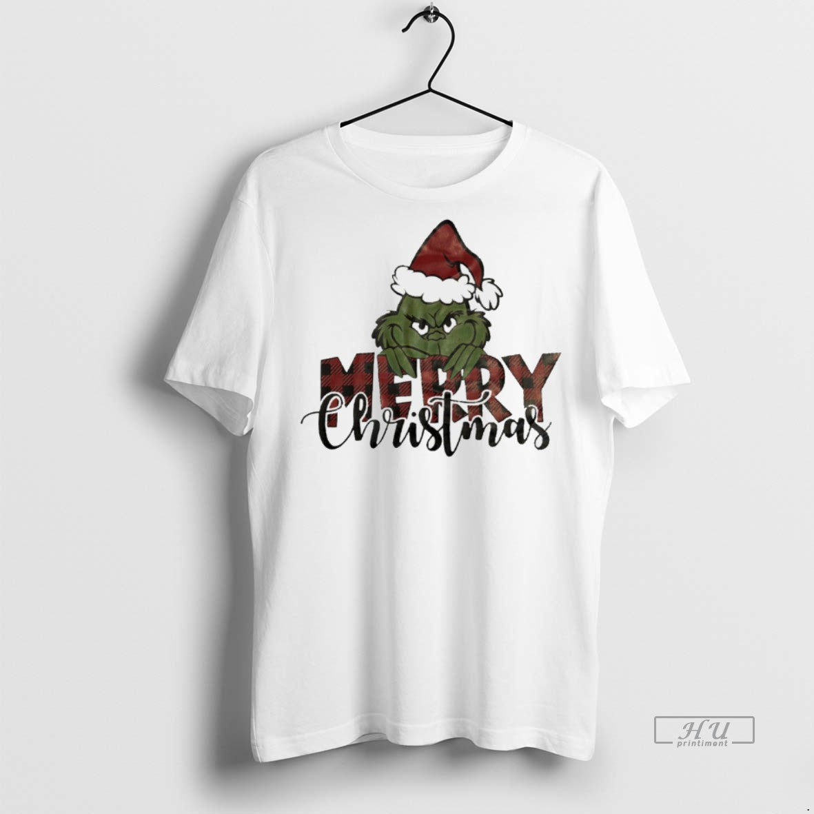 Viral Merry Christmas Grinch Santa White Tee Shirt Sweater