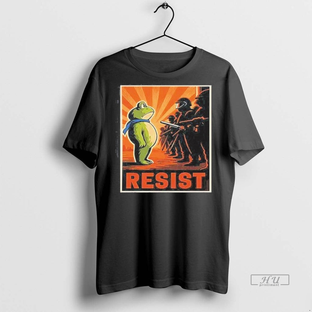 Viral Portland Frog Protest Resist Retro Sunset Tee Shirt Sweater