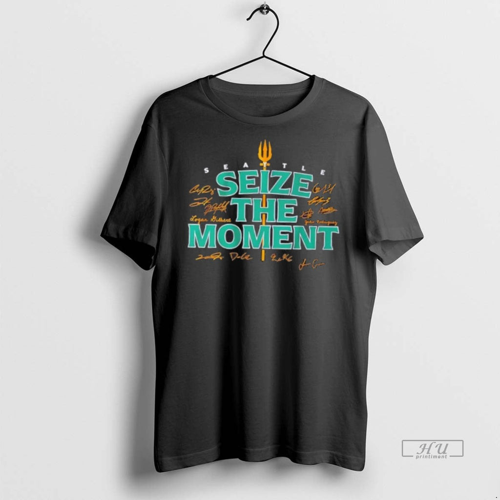 Viral Seattle Mariners Baseball Seize The Moment All Signatures Tee Shirt Sweater