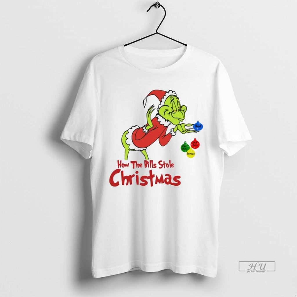 Viral The Grinch How The Bills Stole Christmas White Tee Shirt Sweater