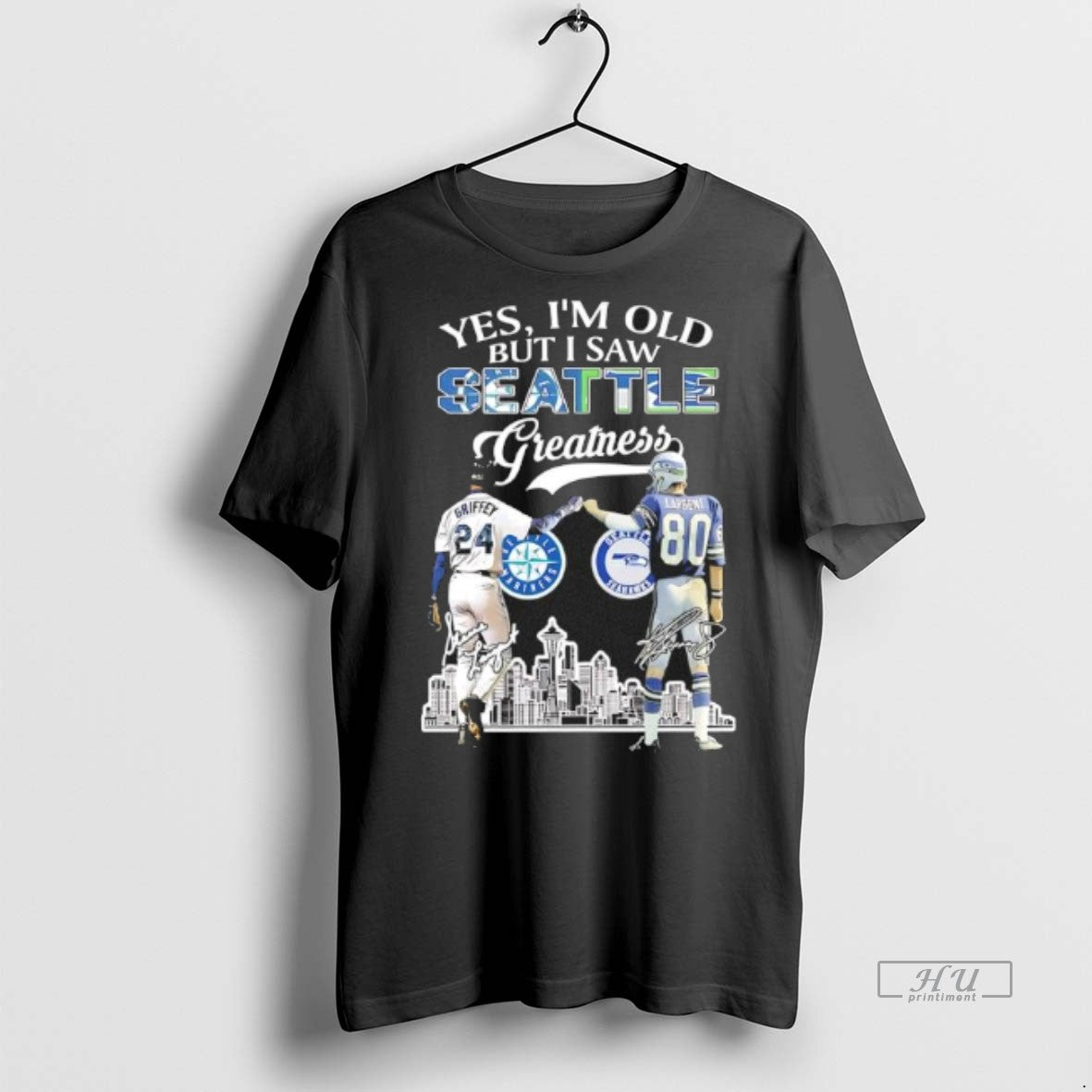 Viral Yes Im Old But I Saw Greatness Seattle Sports Griffey X Largent Skyline Tee