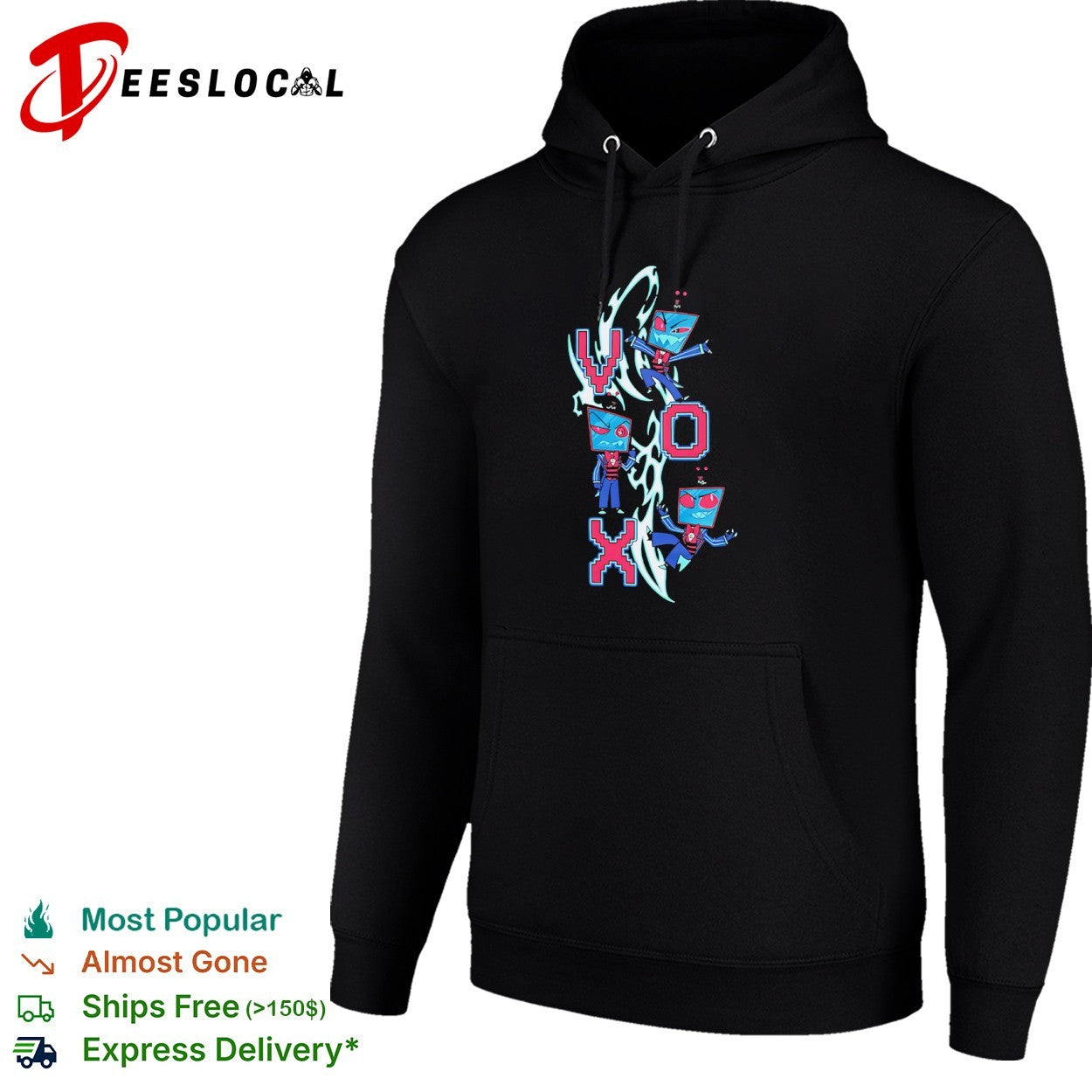 Vox Hazbin Hotel digital glitch art pixel font aesthetic charactershirt