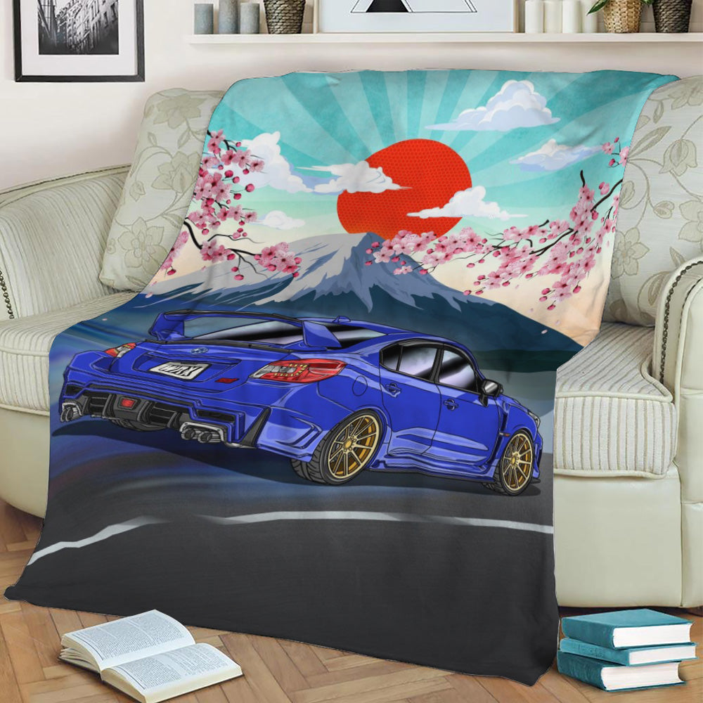 WRX JDM Street Racing Car Fleece Throw Blanket