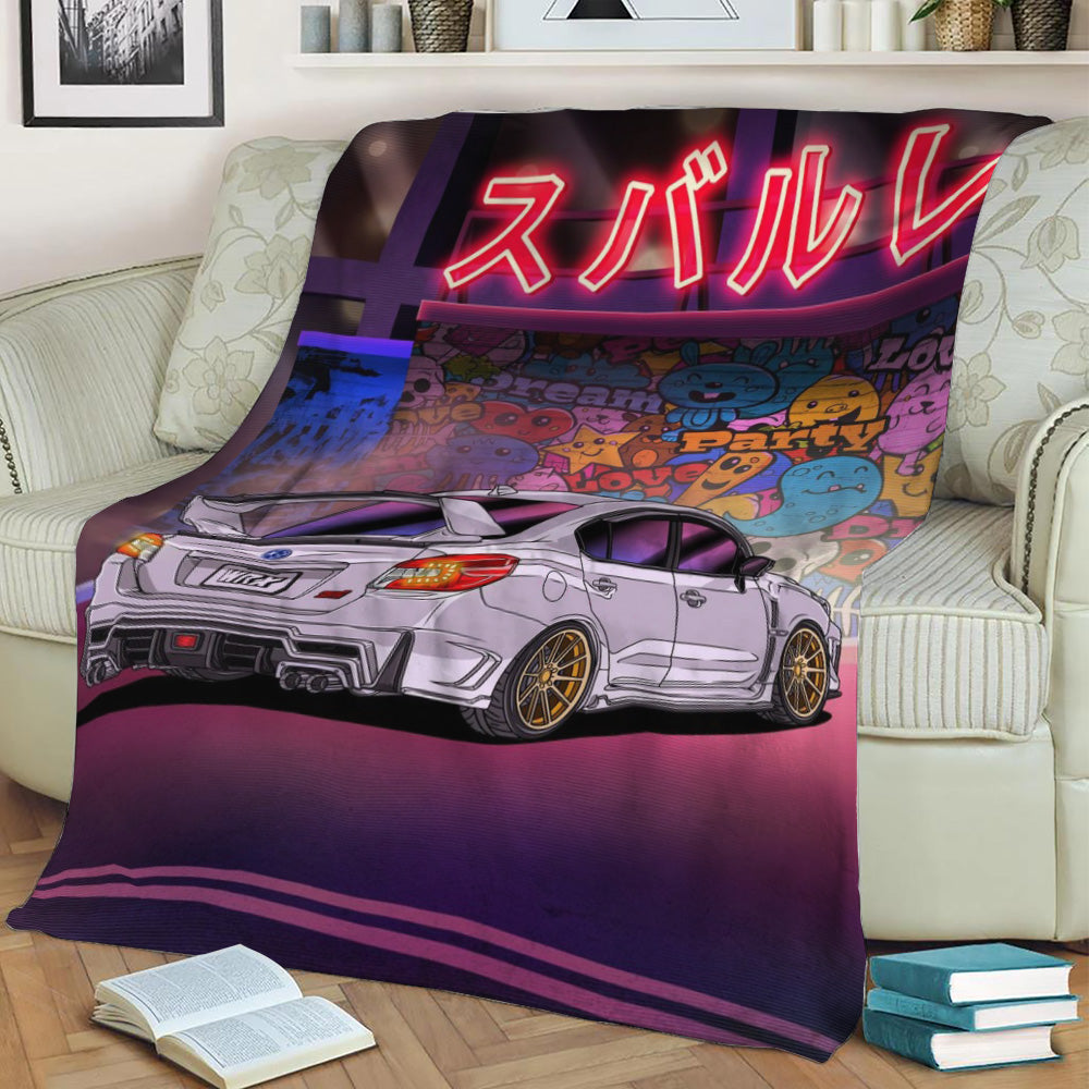 WRX Neon Street Fleece Throw Blanket