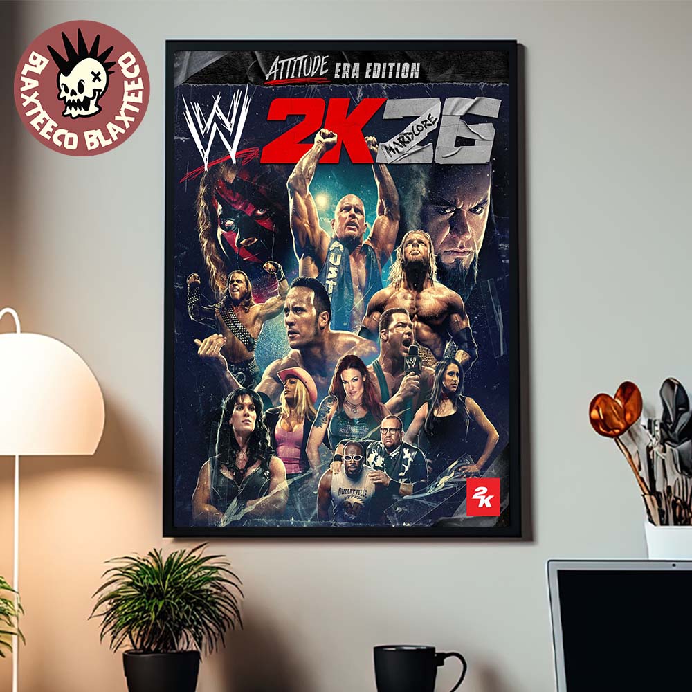 WWE 2K26 Hardcore Attitude Era Edition Cover Poster Canvas