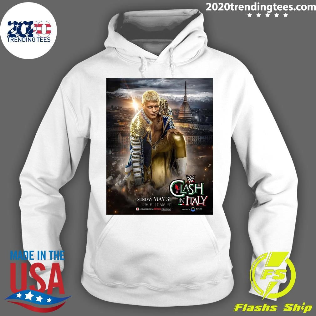 WWE Clash In Italy 2026 Official Poster Starring Cody Rhodes On May 31 2026 Shirt