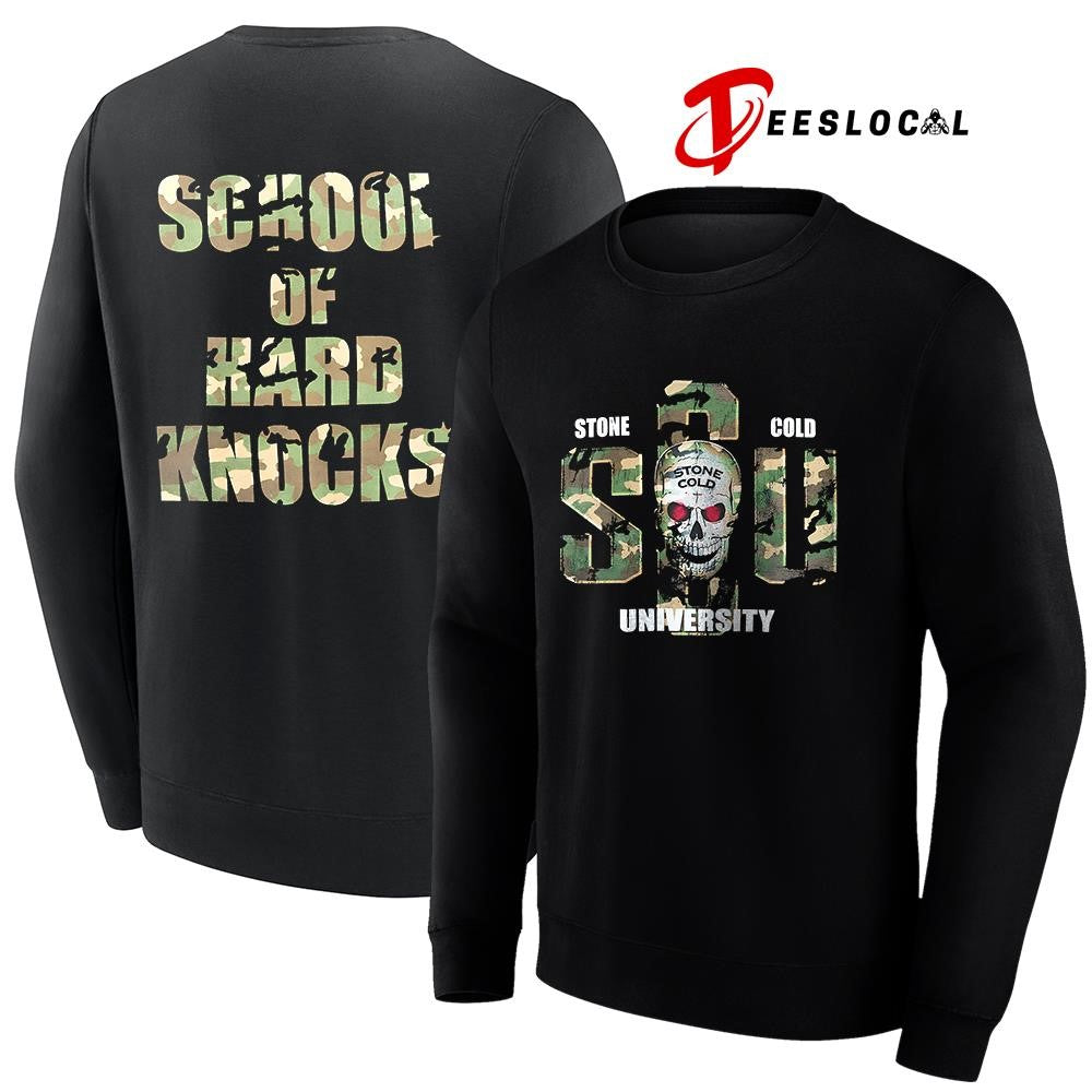 WWE Stone Cold school of hard knocks skull shirt