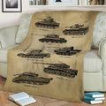 WWII TANKS Fleece Throw Blanket