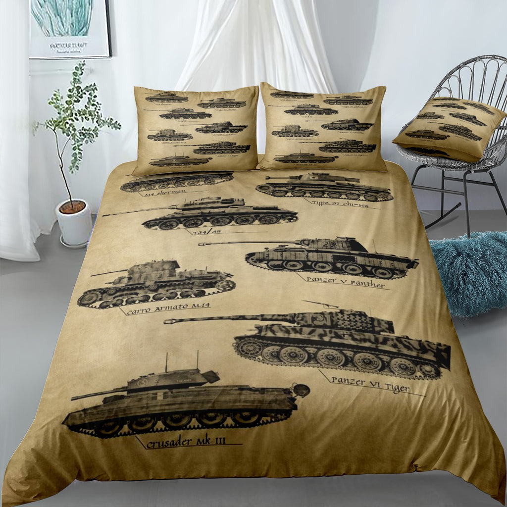 WWII TANKS Bedding Set (Duvet Cover & Pillow Shams)