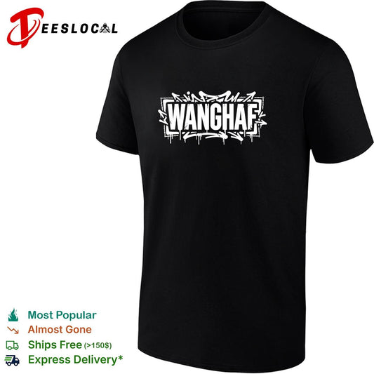 Wanghaf graffiti style bold text graphic shirt