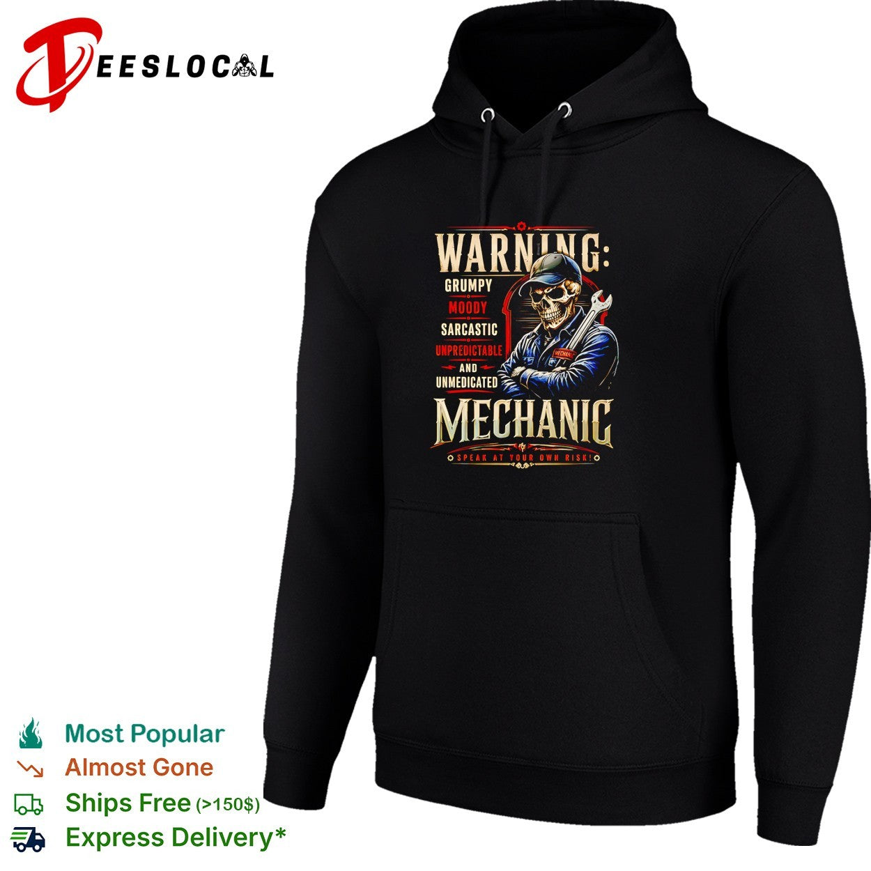 Warning grumpy moody sarcastic unpredictable and unmedicated mechanic speak at your own risk shirt