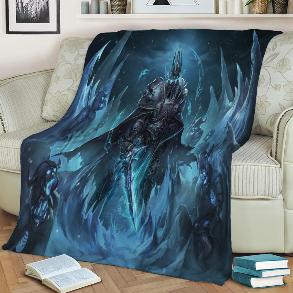 Warrior Ice and Ghost Fleece Throw Blanket