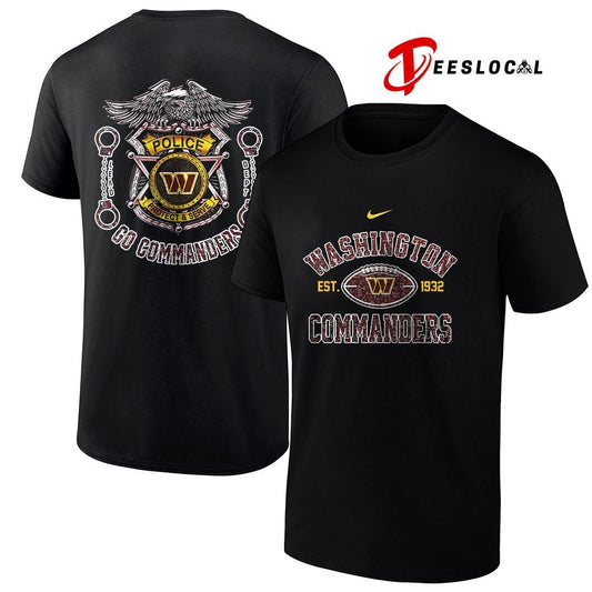Washington Commanders law enforcement tribute protect and serve logo shirt