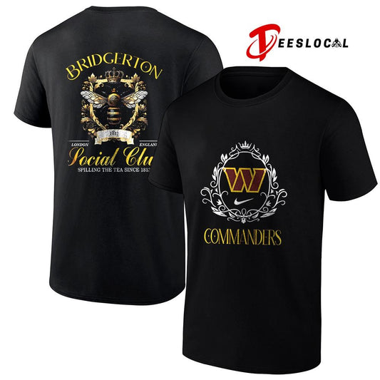 Washington Commanders x Bridgerton social club spilling the tea since 1812 graphic shirt