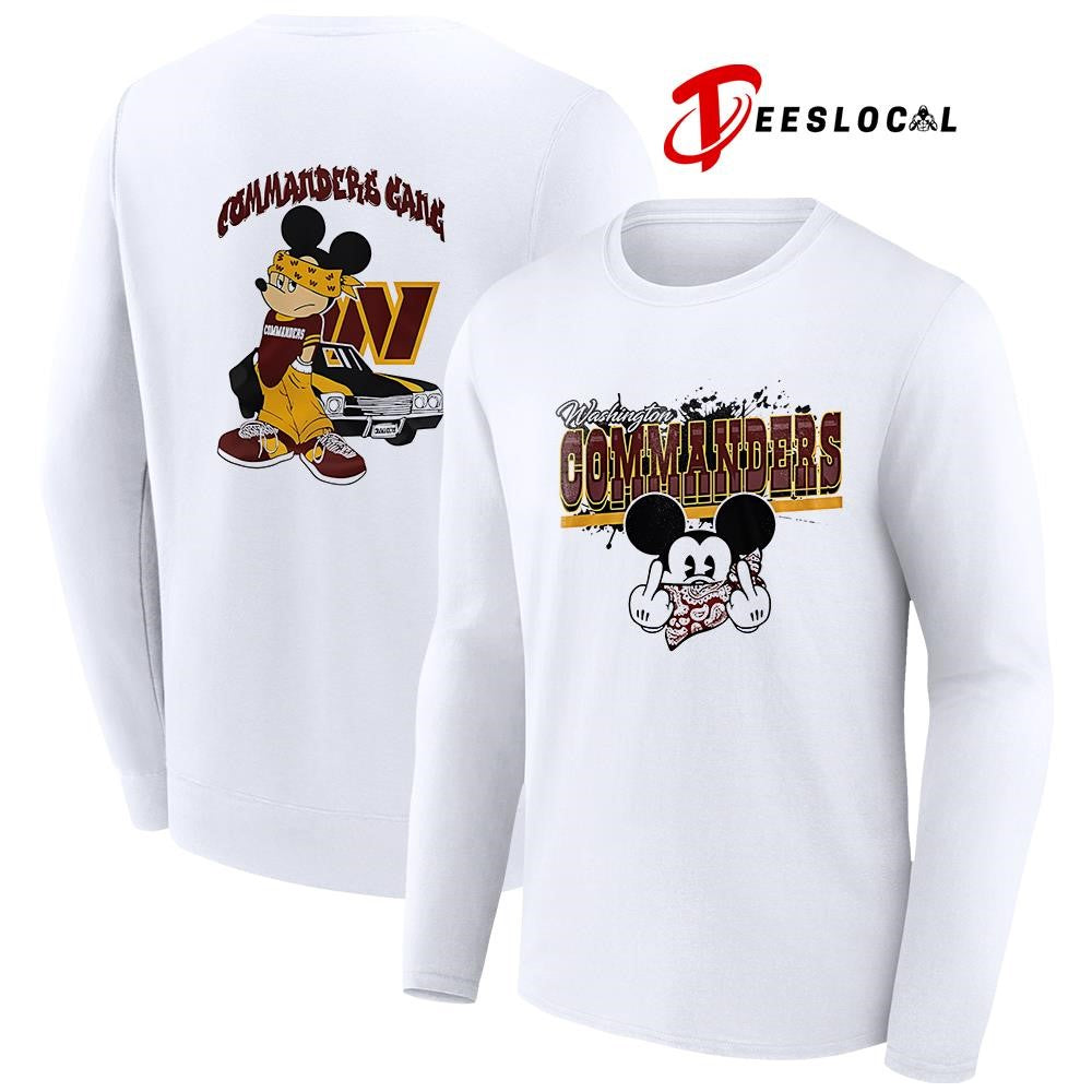 Washington Commanders x Gangsta Mickey Mouse middle finger shirt