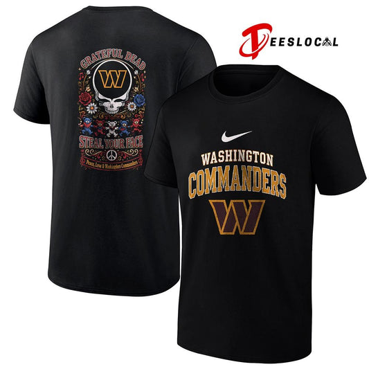 Washington Commanders x Grateful Dead steal your face peace love logo shirt