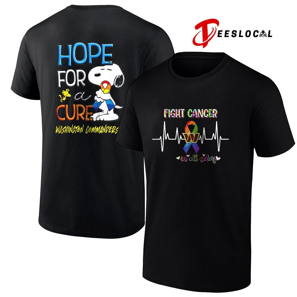 Washington Commanders x Peanuts Snoopy fight cancer in all colors hope for a cure shirt