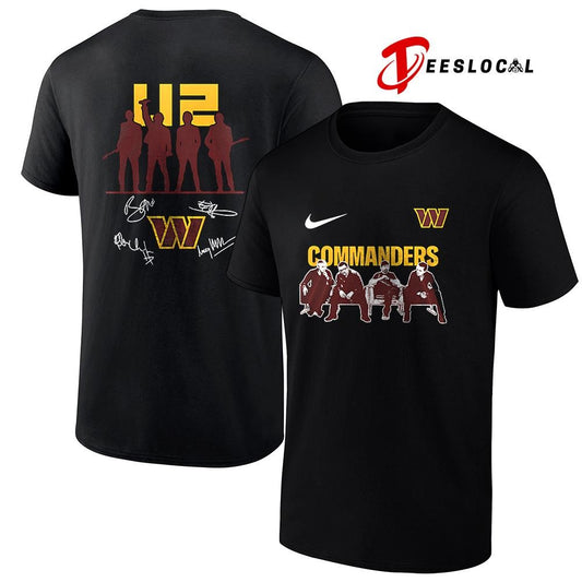 Washington Commanders x U2 band signature silhouette shirt
