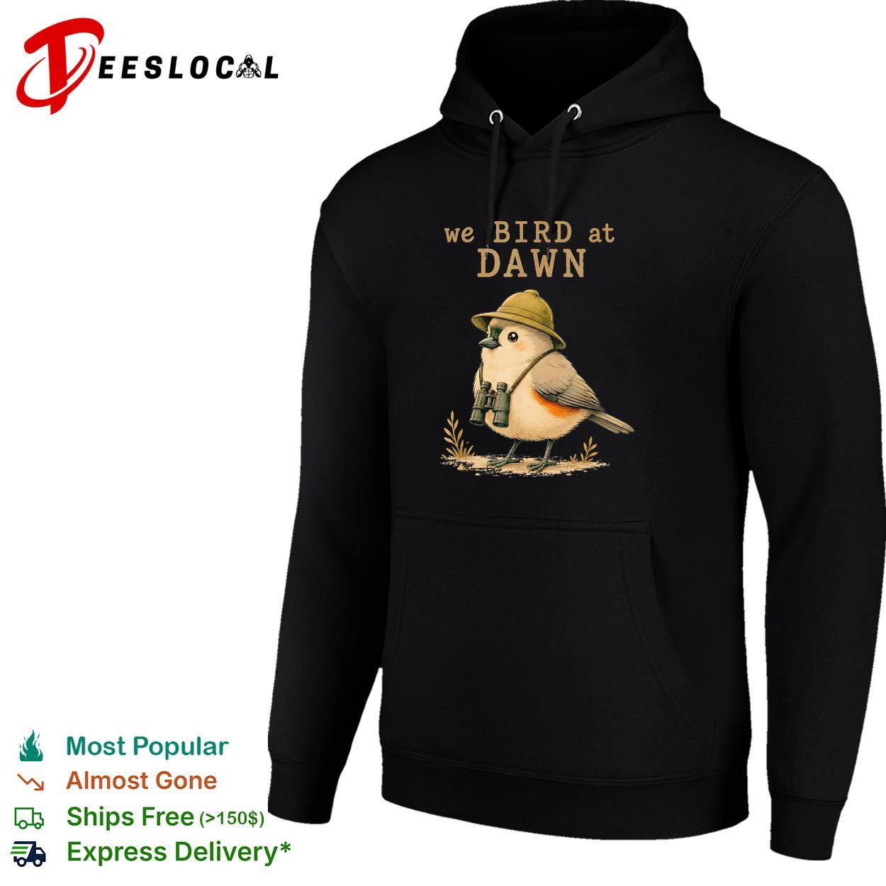 We bird at dawn birdwatcher with binoculars funny graphic shirt