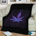 Weed Leaf Trippy Purple Fleece Throw Blanket