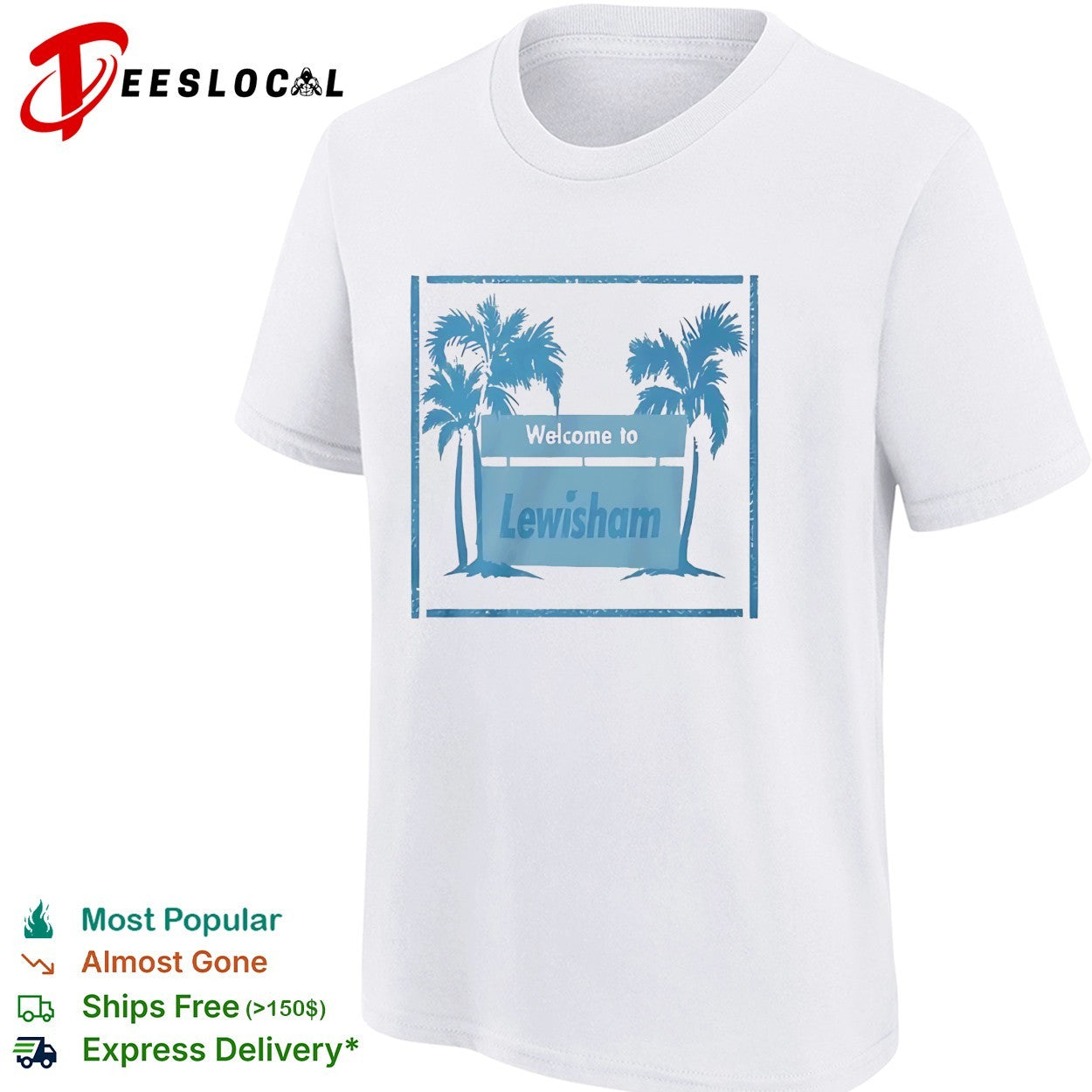 Welcome to Lewisham Tropical Palm Tree Coastal Location Beach City Summer shirt