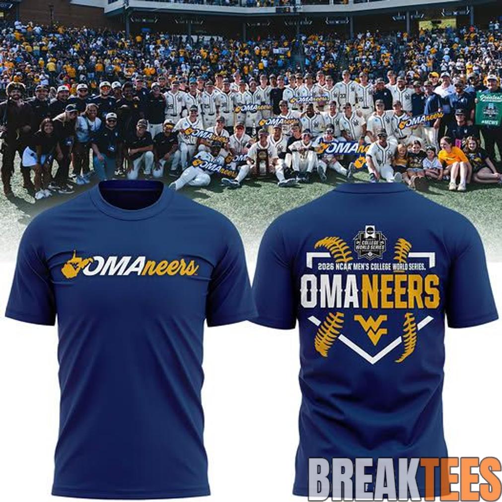 West Virginia Mountaineers 2026 NCAA Baseball Men’s College World Series Omaneers Navy T-Shirt