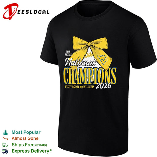 West Virginia Mountaineers 2026 NCAA Baseball National Champions bow softball shirt