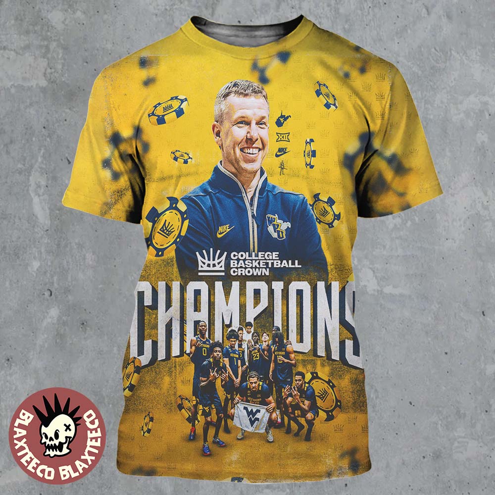 West Virginia Mountaineers Men’s Basketball 2026 College Basketball Crown Champions All Over Print Shirt